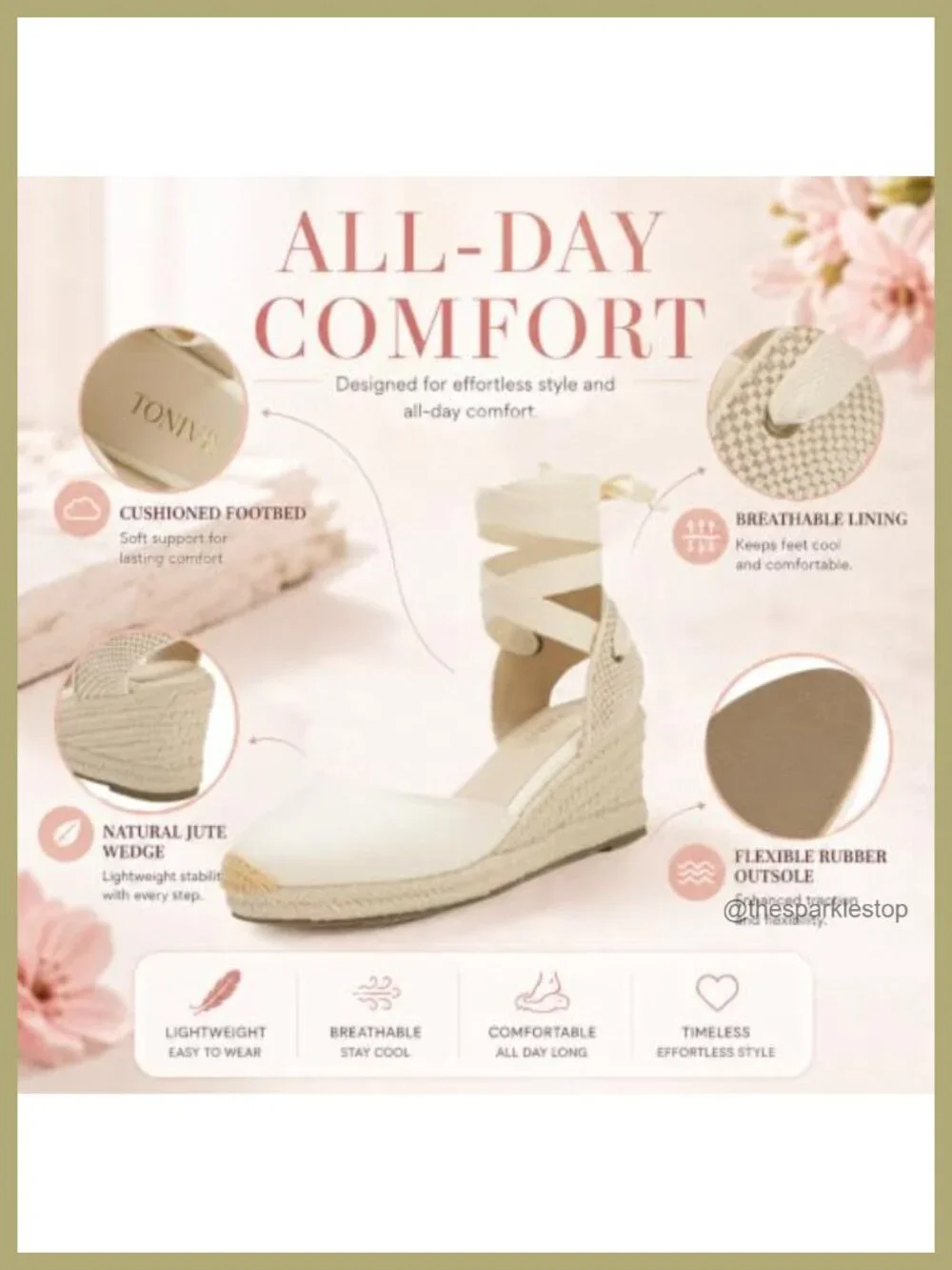 Espadrille Wedge Sandals Closed Toe Lace-Up Linen Ankle Strap